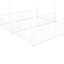 Lits plateforme simple en métal, style maison avec garde-corps sécurisés, chambre blanche en forme de maison stable-579090837
