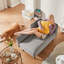 Causeuse moderne Batya avec table d'appoint mobile et assise en mousse confortable-1129445816