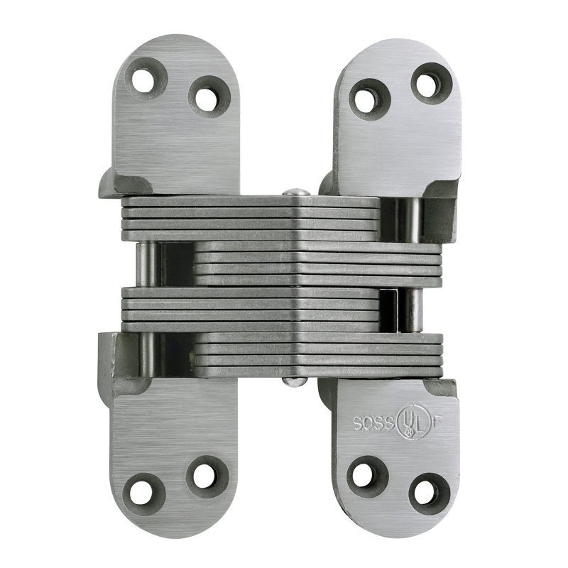 Charnière de porte simple invisible, Acier inoxydable satiné