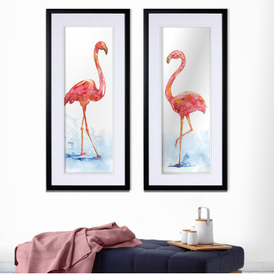" Flamingo Splash " 2 - Pieces