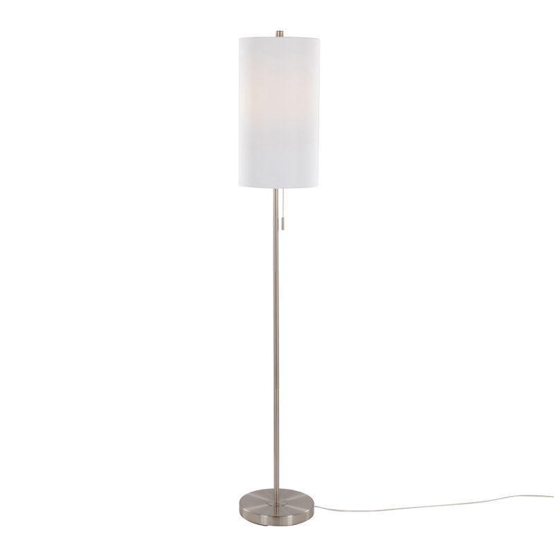 Lampe sur pied 62 po Darmon, Nickel brossé