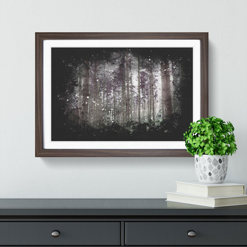 Pretty Forest - Picture Frame Graphic Art Print, 45cm H x 63cm W x 2cm D, Walnut Framed