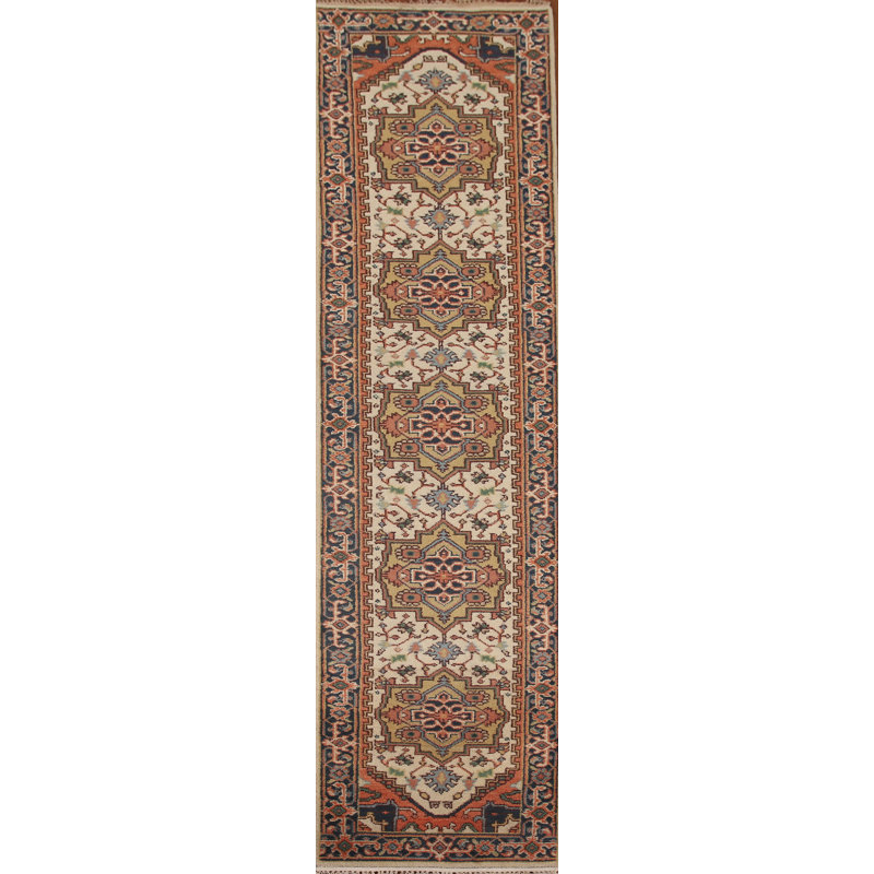 Tapis de couloir oriental ivoire traditionnel 3 x 12