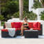 5 - Person Patio Conversation Set with Cushions-1367538288