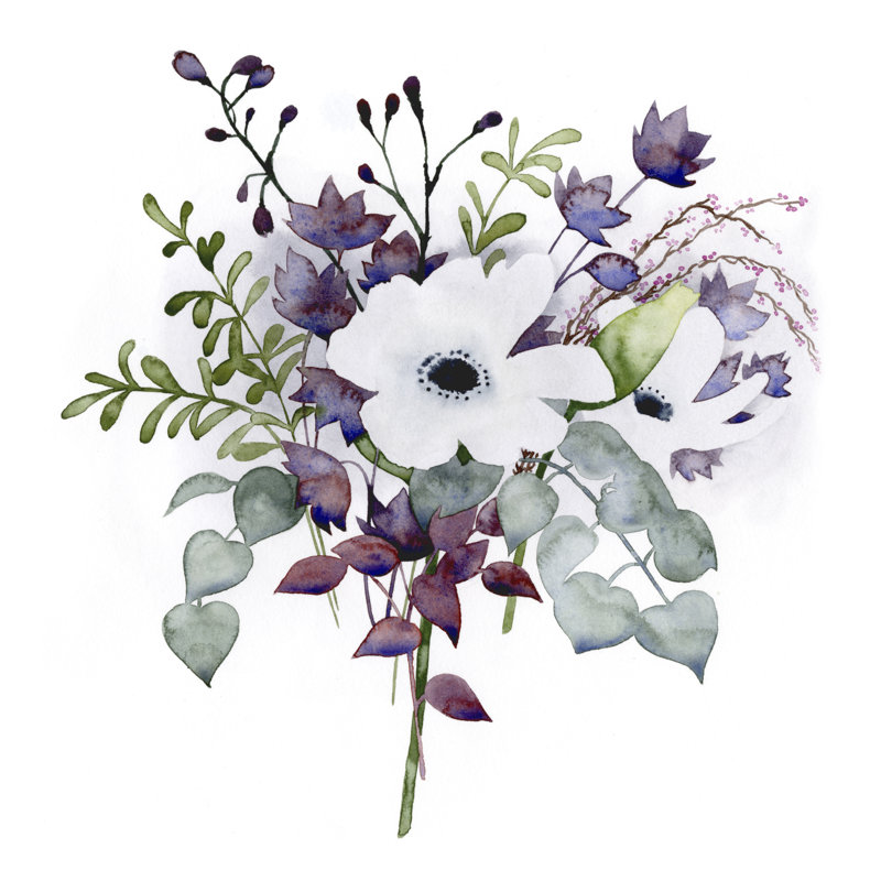 Bouquet bohémien I, H 30 po x l 30 po x P 1,25 po