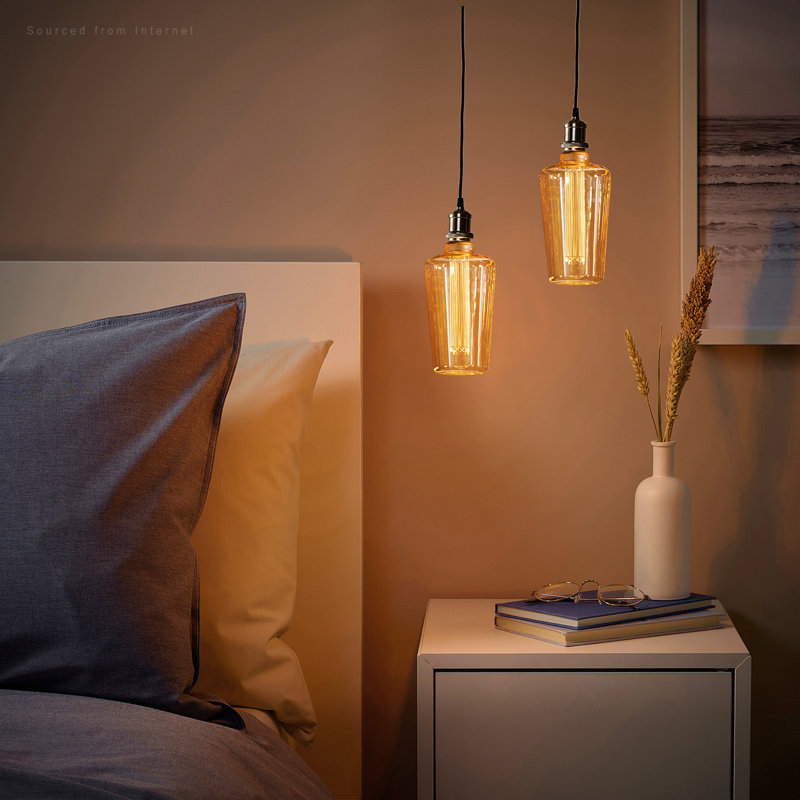 Ampoule Edison irrégulière à DEL, forme rétro, E26, verre ambré