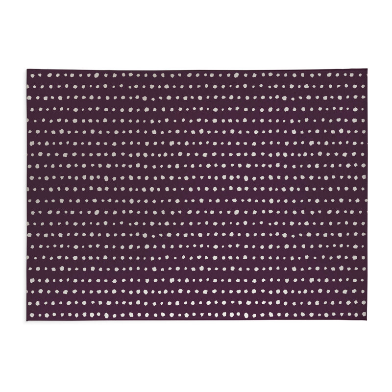 Tapis de cuisine Dot Row, Aubergine, Rectangle 5 pi x 7 pi