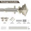 Ensemble de tringle à rideaux ajustable en argent satiné pour fenêtre et portes Deco Window de 36 po à 66 po Deco-125407327