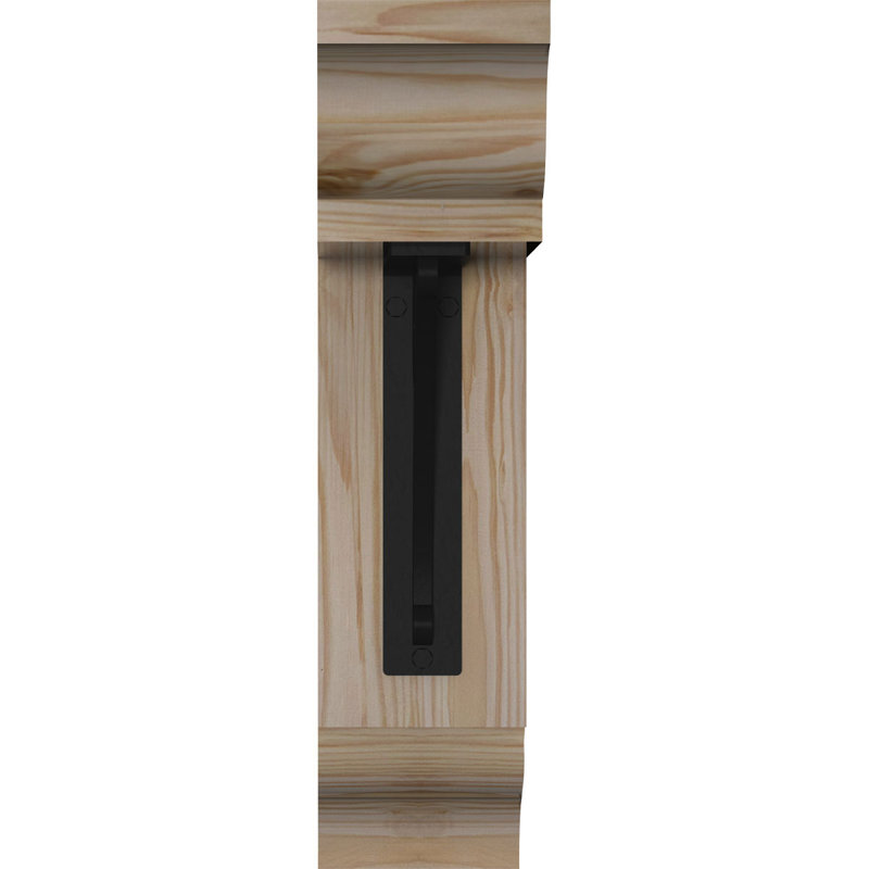 Crochet de fer traditionnel 4 po Crawley, H 16 po x P 13 1/2 po, Sapin de Douglas l 3 1/2 po x T 4 po (lisse)