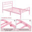 Modern Metal Bed Frame with Cross-design Headboard & Footboard-206394829-230473505