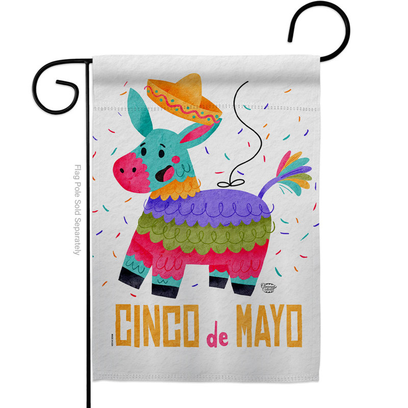 Drapeau de jardin Fiesta Of Mayo, H 18,5 po x l 13 po