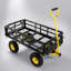 Chariot de chariot robuste avec pneus gonflables pour un transport efficace du bois de chauffage et du jardin, jaune et noir