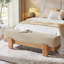 Linen Blend Upholstered Bench-723602381