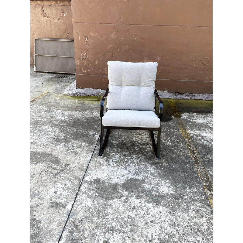 Ensemble de chaise berçante et théière, Blanc cassé