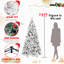 Arbre réaliste enneigé de 7,5 pi avec 1252 pointes, construction enneigée, assemblage à charnières pour une installation rapide, support en métal, espaces pour événements de Noël et branches à aiguille dure, conception de célébration rapide et robuste