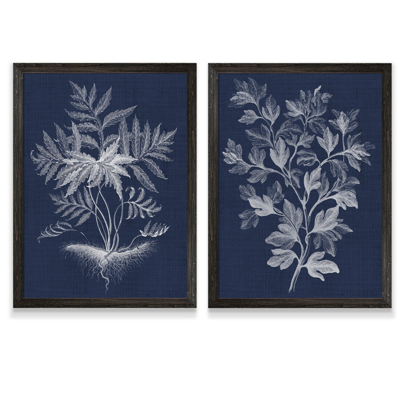 «Lustr Foliage Chintz I» par Vincent Van Gogh - ensemble de 2 reproductions d'art, H 20 po x l 16 po, Toile encadrée, Ébène