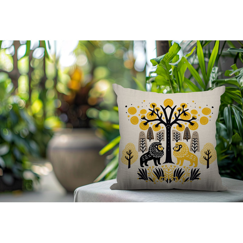 Coussin Comas, Jaune, Carré 15 po