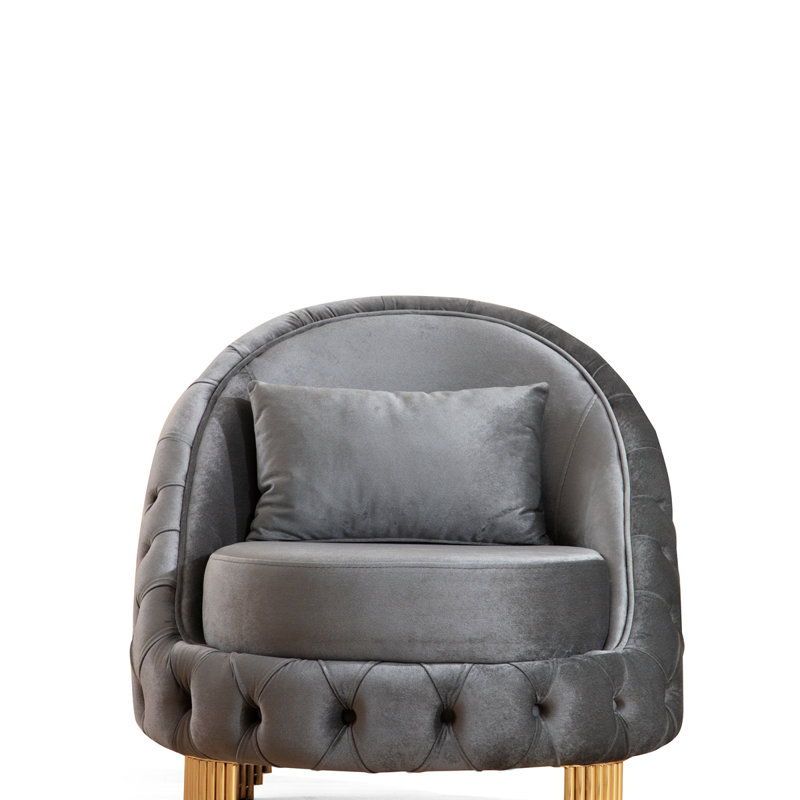 Chaise avec revêtement en velours capitonné
