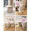 Bureau en pierre frittée clair de luxe avec tiroirs-101661268