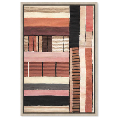 Terracotta Dialogue II - Ira Colmeva Framed Canvas Print Boho Wall Decor by Art Remedy, Black Frame, 10 x 15