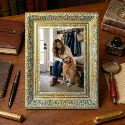 Antique Gold 3 PCS 8" x 10" Statement Picture Frame with Giftable Design