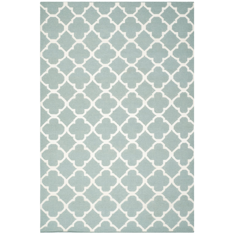 Triplett Geometric Wool Hand Woven Area Rug, Rectangle 183 x 274 cm