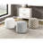 Cylindrical Pouf With Non-slip Base And Chenille Upholstery Fabric Bottom Zippered Cover
