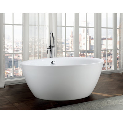 Toulouse 59.1'' x 59.1'' Soaking Acrylic Bathtub