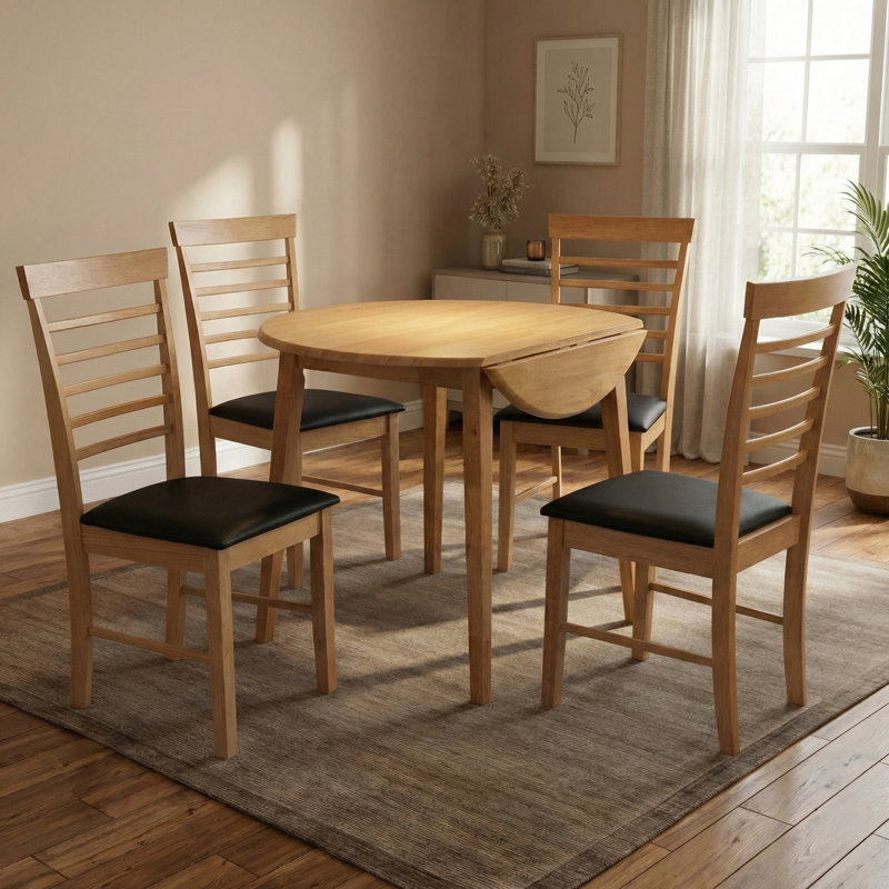 Bowerbank Extendable Round Solid Wood Dining Table
