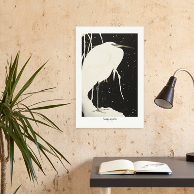 Contemporary Art Retro Vintage Abstract Bird Animal Winter Wall Art