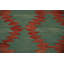 Tapis vert kilim en laine vert 8 x 10