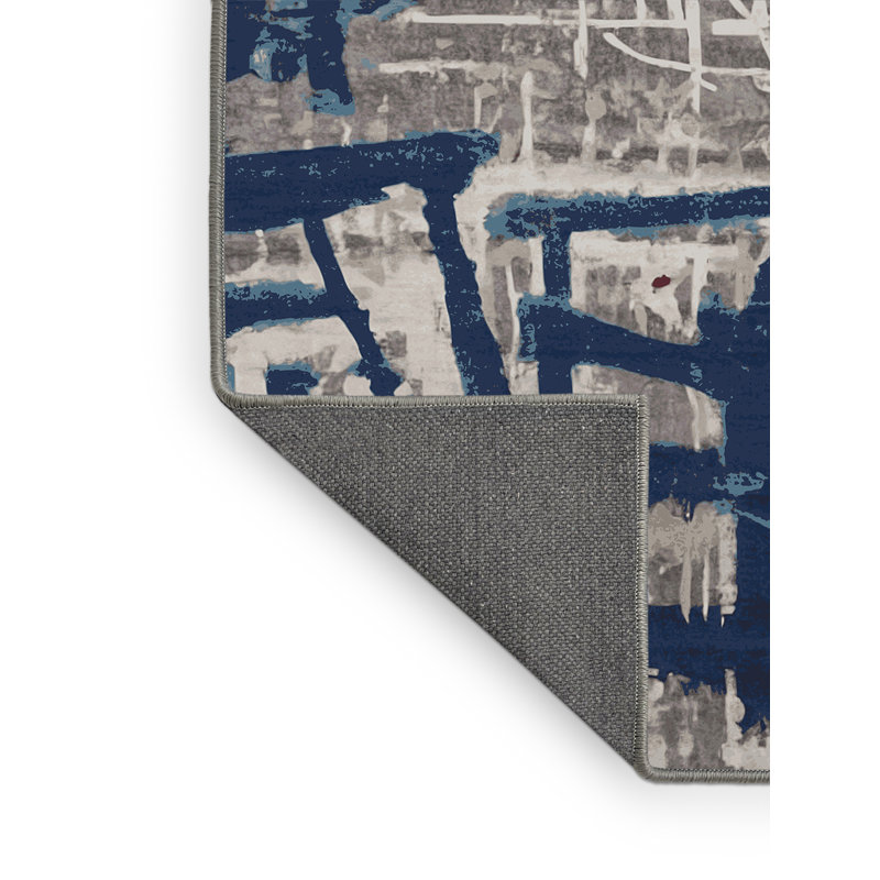 Tapis gris soyeux et moelleux, Rond 3 pi