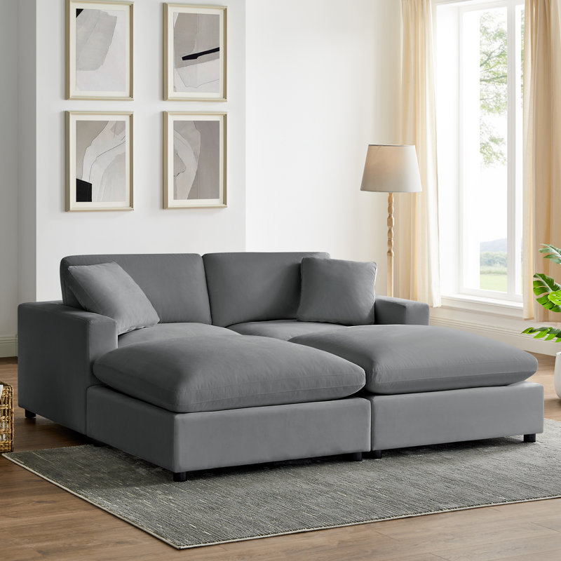 Vinessa Modular Sectional - 4-Piece Chofa, Charcoal Performance Polyester