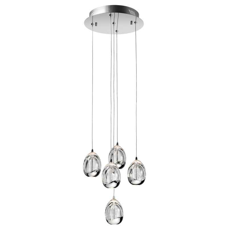 Luminaire suspendu en grappe 5 lumières Floman