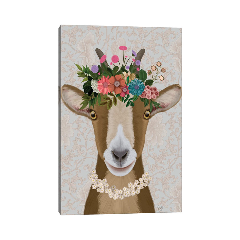«Goat Bohemian 3» par Fab Funky - impression sur toile tendue, H 18 po x l 12 po x 1,5 po