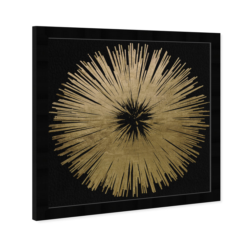 Reproduction d'art minimaliste encadrée noire et dorée pour bureau, Cadre noir, H 18 po x l 18 po