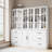  71" H X 47.2" W Bookcase Cabinet With Glass Doors And Large Storage Drawers(C+D)-1172613084-1141246819