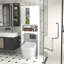 Armoire de rangement pour salle de bain au-dessus de la toilette, tablette blanche avec armoire de toilette à panneau de séparation réglable, bois