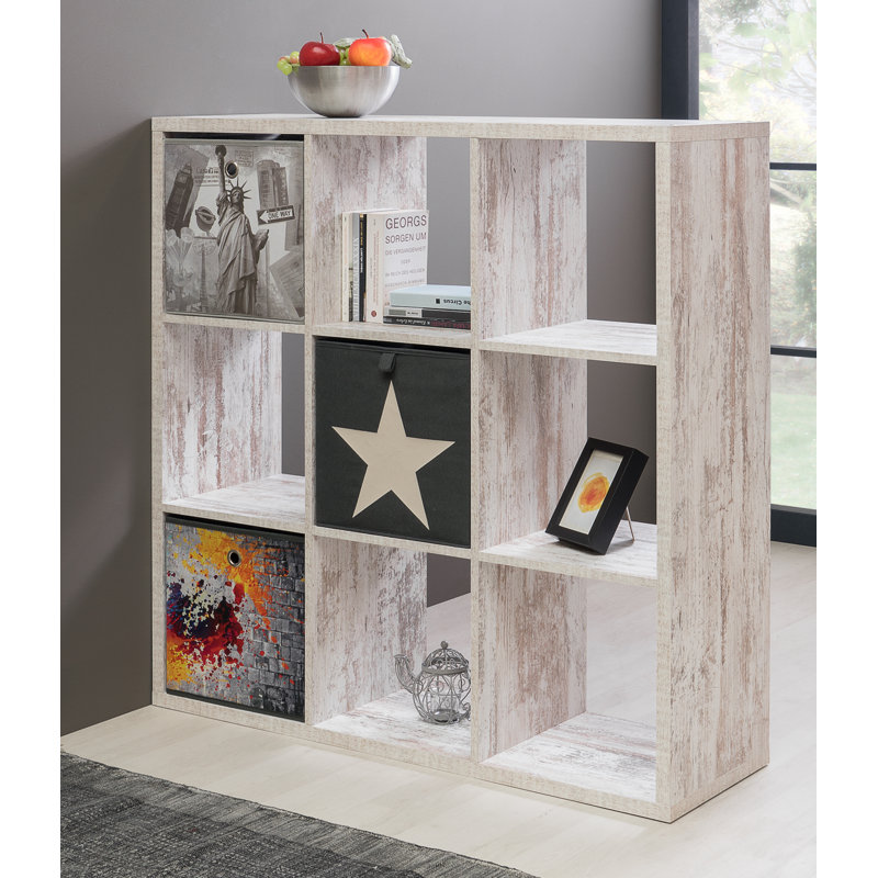 Delgado 107cm H x 107cm W Wood Cube Bookcase