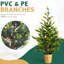 Ensemble de 2 arbres de Noël artificiels vert avec support pour pot