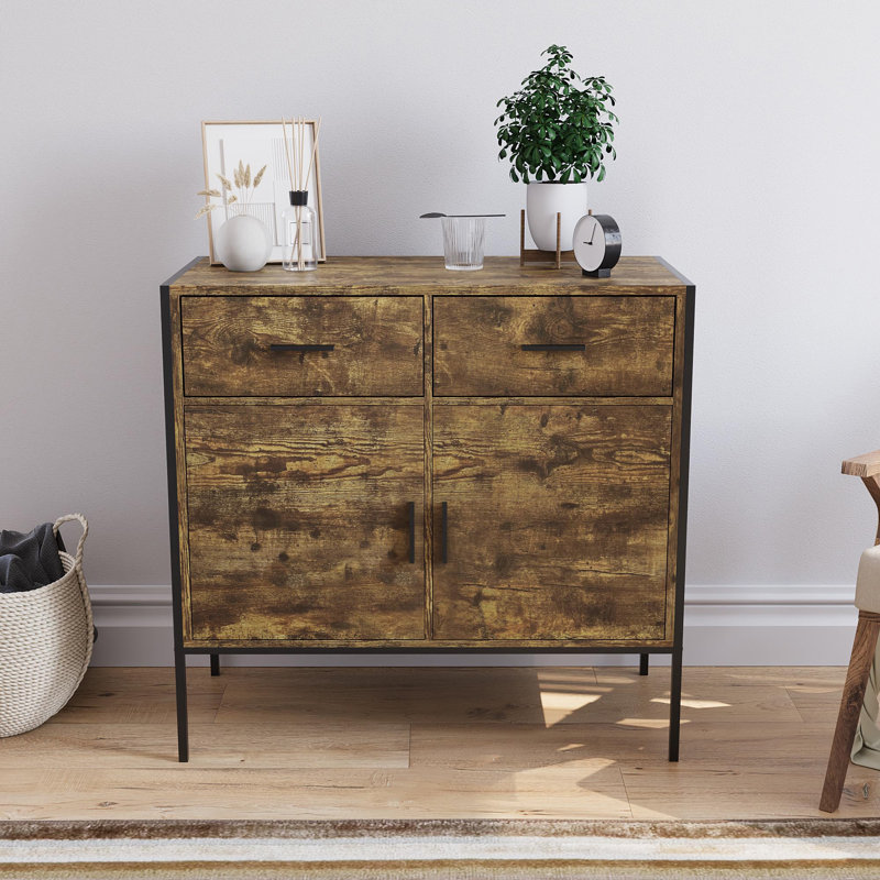 Abdulai 2 - Door Accent Cabinet, Dark Wood