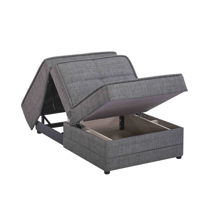 Fauteuil convertible rembourré avec rangement Primenest Space Collection (avec chaise), Gris