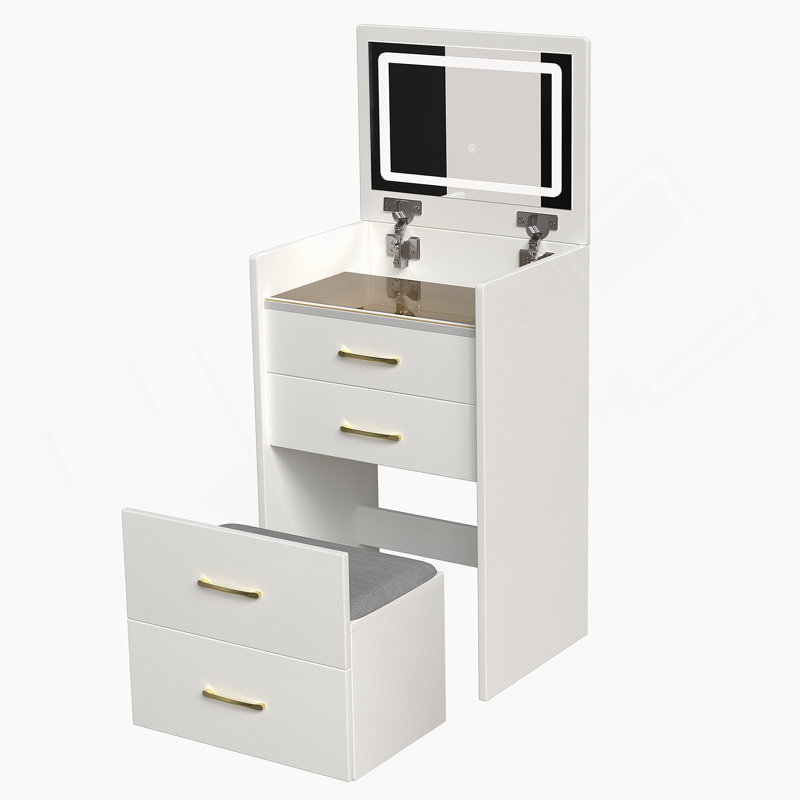 Meuble-lavabo 3 en 1 avec miroir ouvert