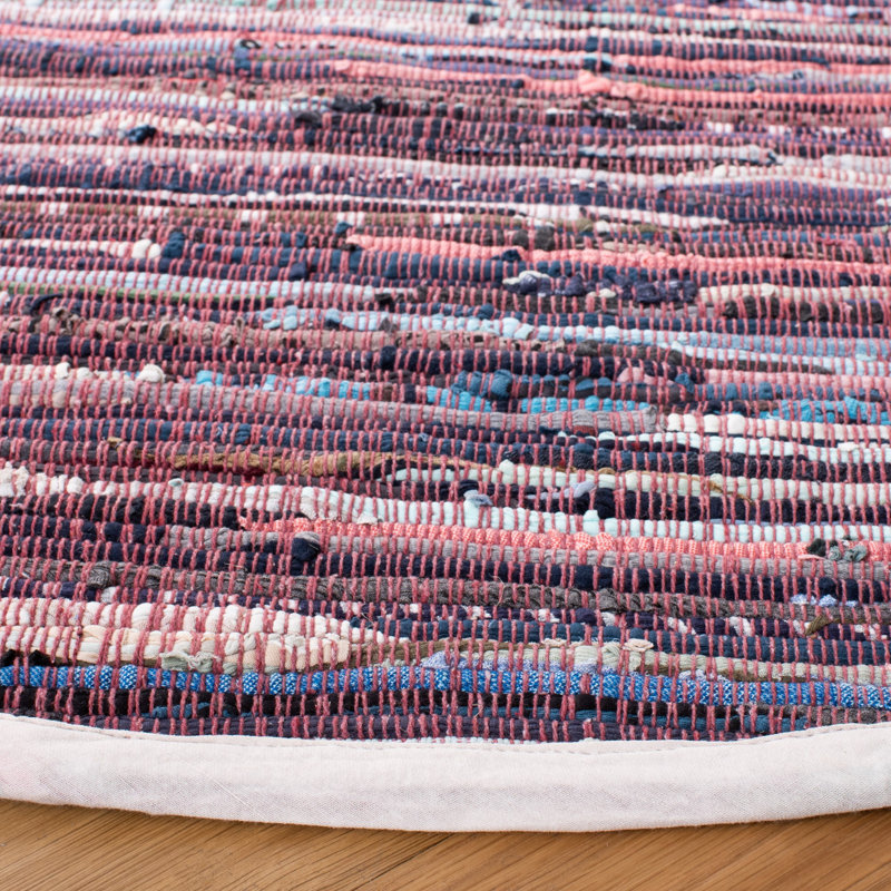 Rag Rug Flat Weave Cotton Rug, Round 6'