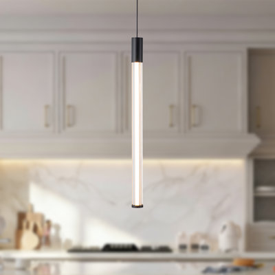 Maxe 24-in Black Dimmable LED Pendant