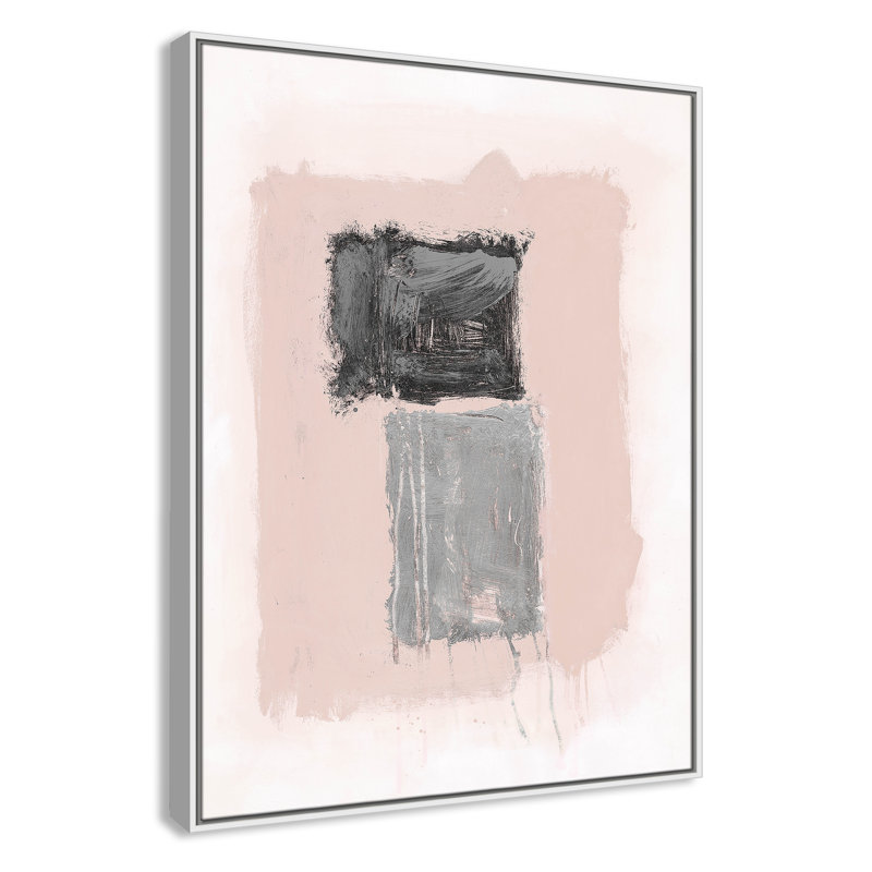 Rose Thomasin, noir et argent chatoyant II par , H 41,5 po x l 31,5 po x P 2 po, Cadre flottant blanc