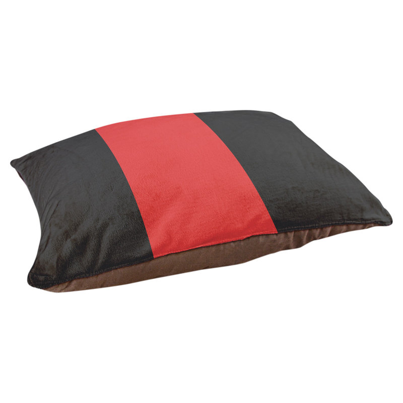 Coussin Washington, Moyen (l 28 po x P 18 po x H 9,5 po), Gris anthracite / rouge torche / gris anthracite