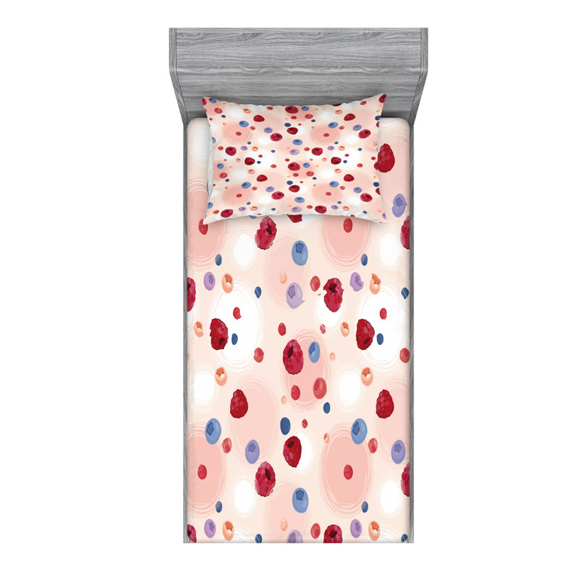 Microfiber Floral Sheet Set, Twin XL Sheet Set with Fitted Sheet