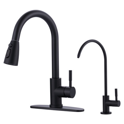 Ensemble de robinet de cuisine et de filtre à eau rétractable en acier inoxydable ARCORA