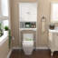 Meuble de rangement au-dessus des toilettes, tablette de salle de bain en bois blanc avec cloison amovible, panneau de rangement ajustable